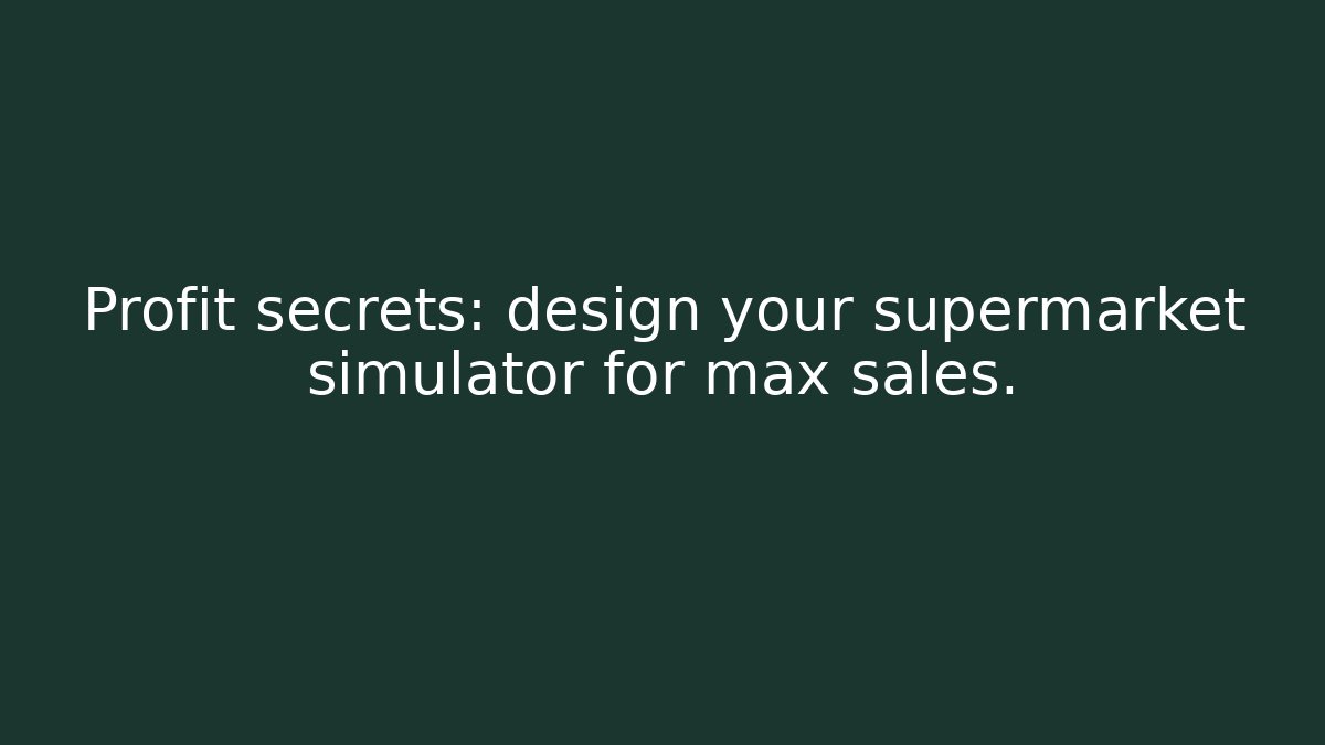 Profit secrets: design your supermarket simulator for max sales.