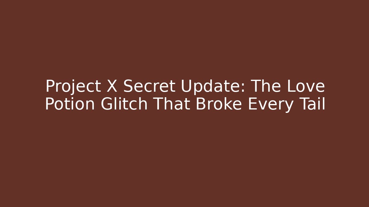 Project X Secret Update: The Love Potion Glitch That Broke Every Tail