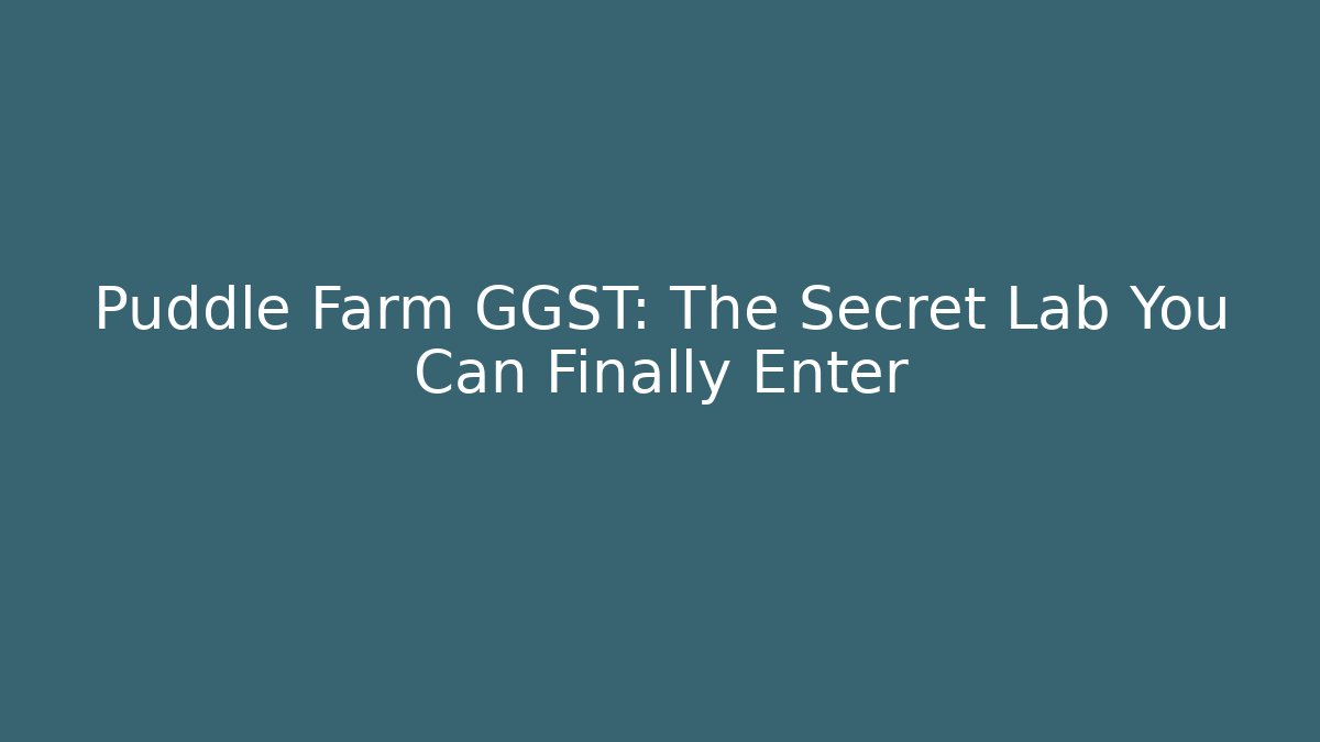 Puddle Farm GGST: The Secret Lab You Can Finally Enter