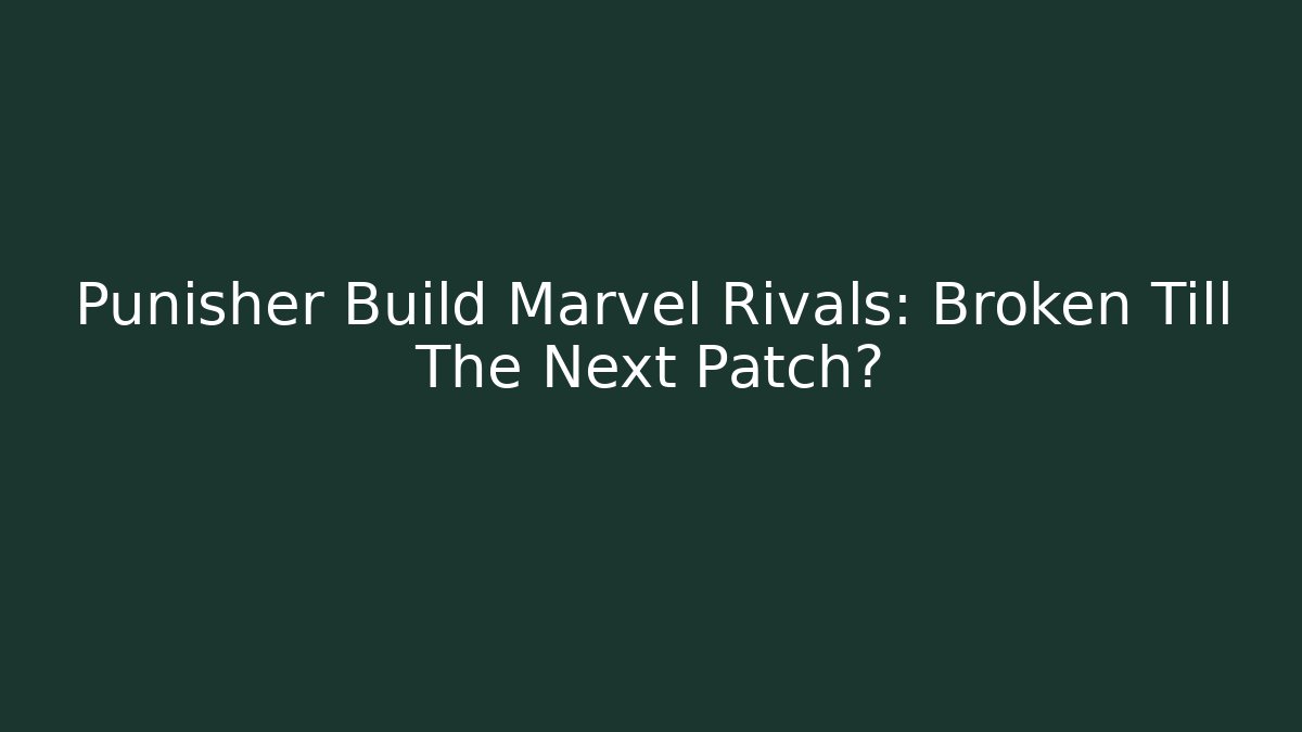 Punisher Build Marvel Rivals: Broken Till The Next Patch?