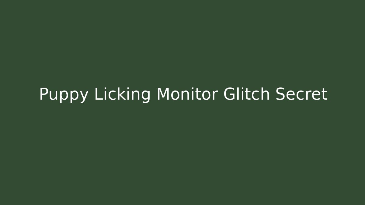 Puppy Licking Monitor Glitch Secret