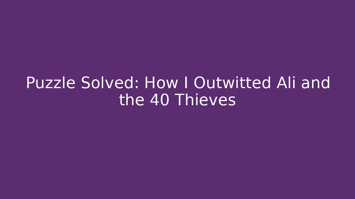 Puzzle Solved: How I Outwitted Ali and the 40 Thieves