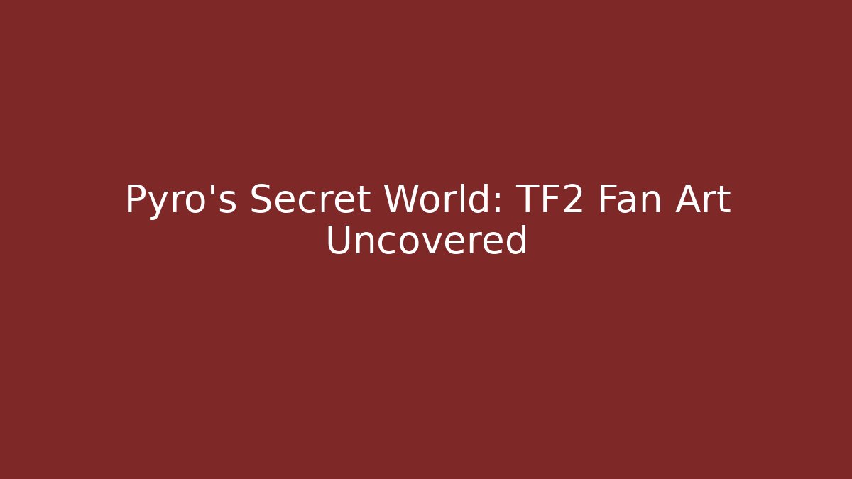 Pyro’s Secret World: TF2 Fan Art Uncovered
