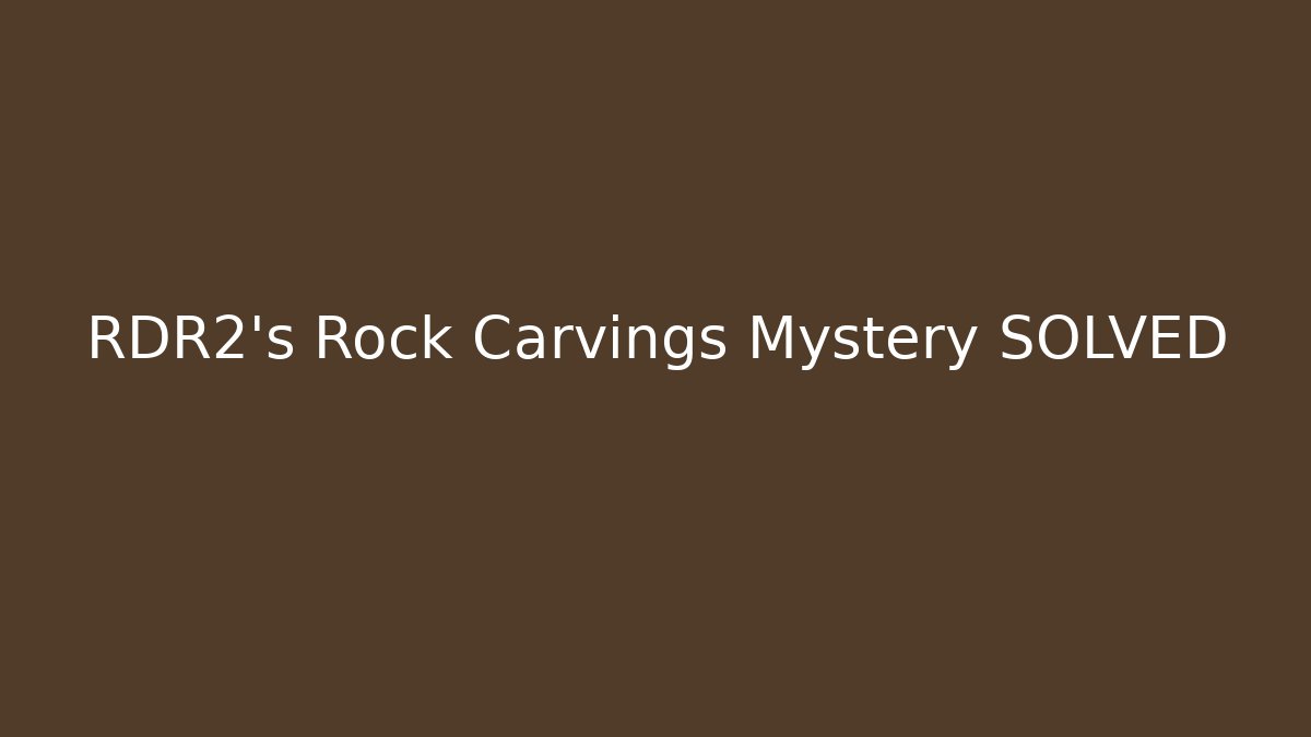 RDR2's Rock Carvings Mystery SOLVED - Critter Realm