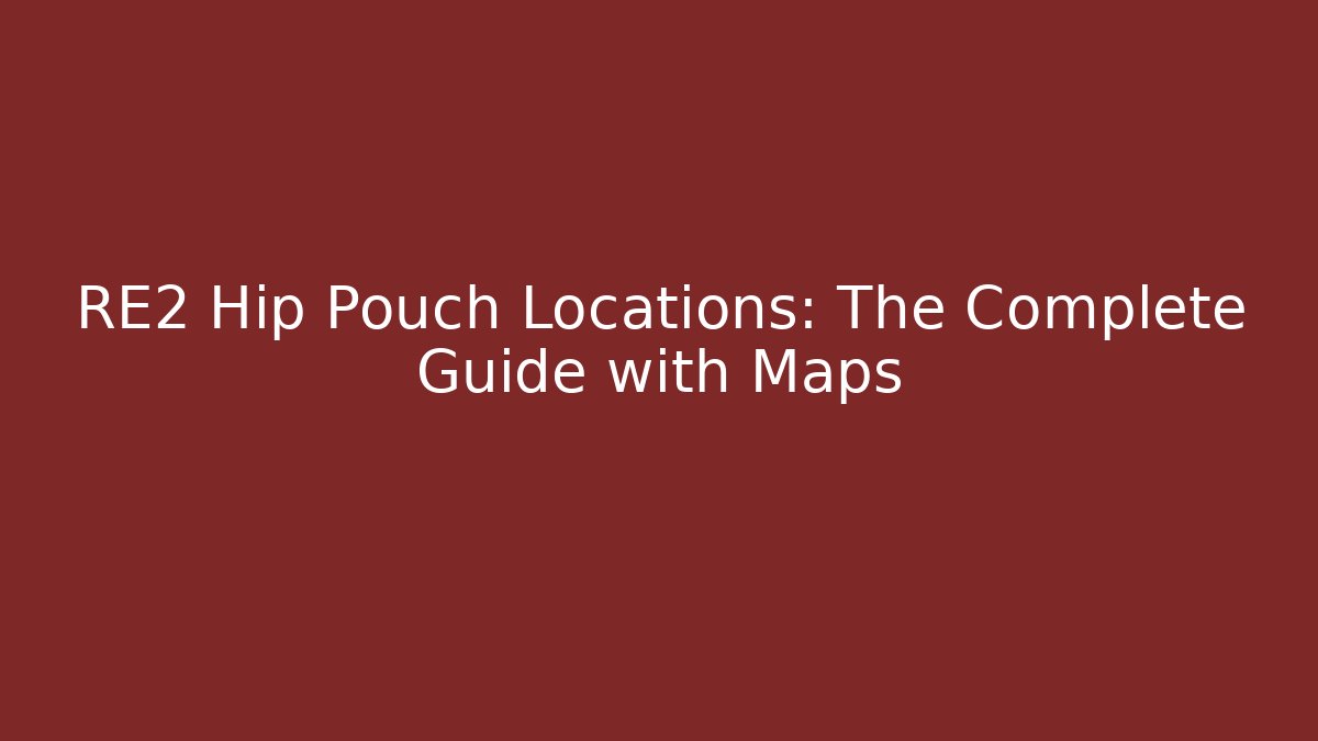 RE2 Hip Pouch Locations: The Complete Guide with Maps