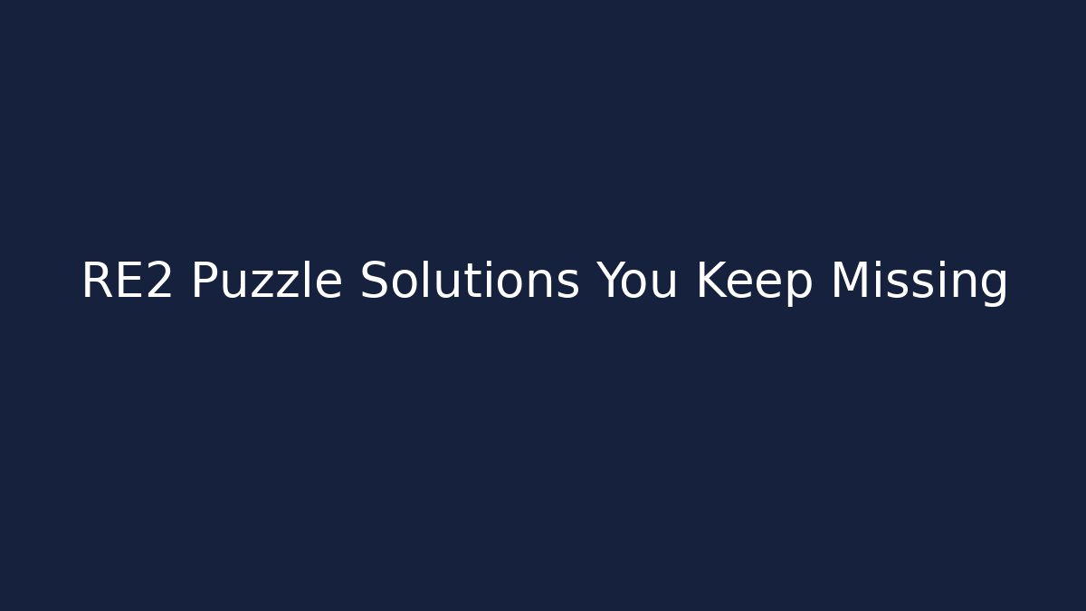 RE2 Puzzle Solutions You Keep Missing
