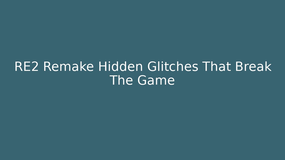 RE2 Remake Hidden Glitches That Break The Game