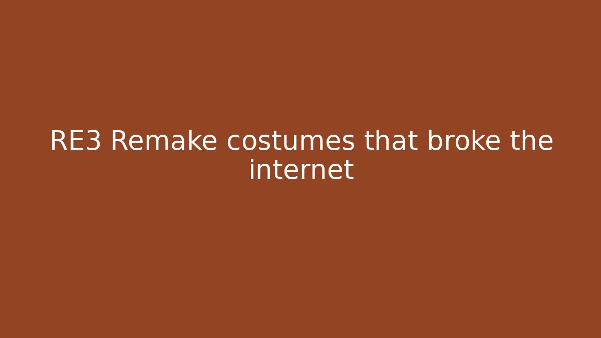 RE3 Remake costumes that broke the internet