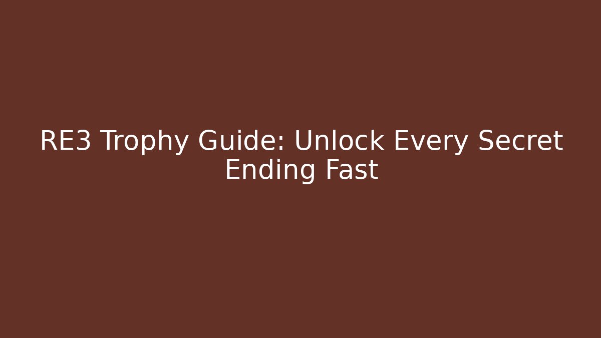 RE3 Trophy Guide: Unlock Every Secret Ending Fast
