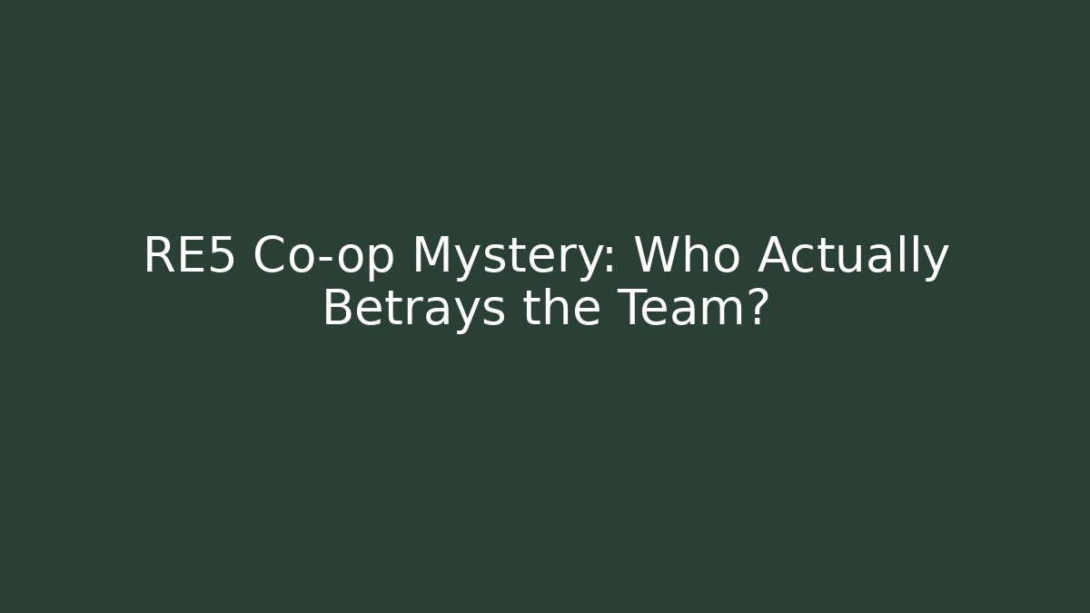 RE5 Co-op Mystery: Who Actually Betrays the Team?