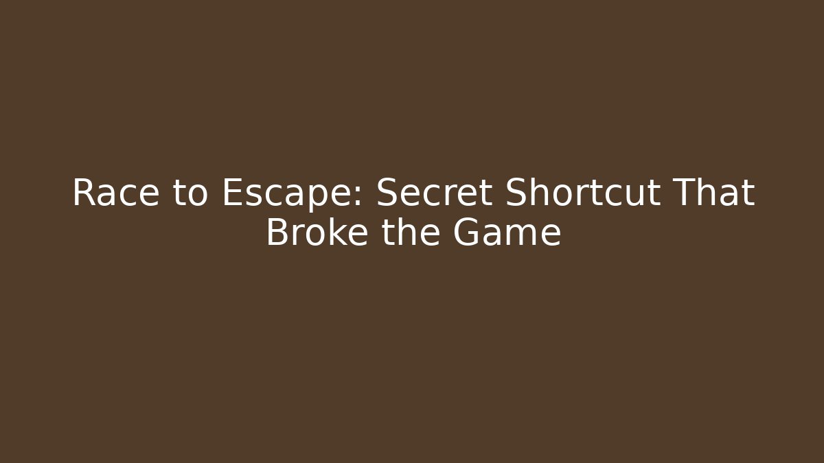 Race to Escape: Secret Shortcut That Broke the Game