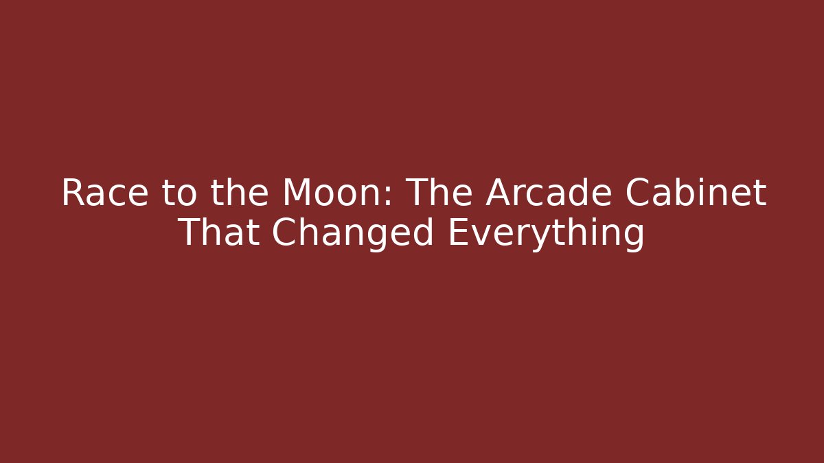 Race to the Moon: The Arcade Cabinet That Changed Everything