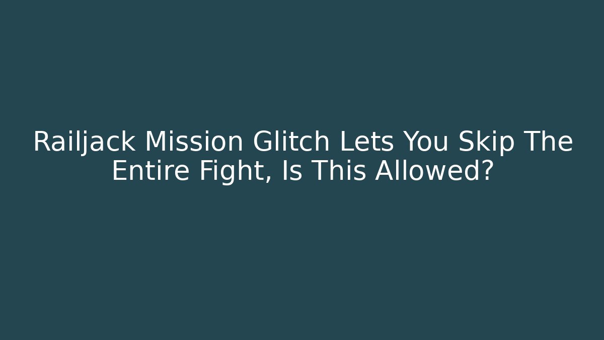 Railjack Mission Glitch Lets You Skip The Entire Fight, Is This Allowed?