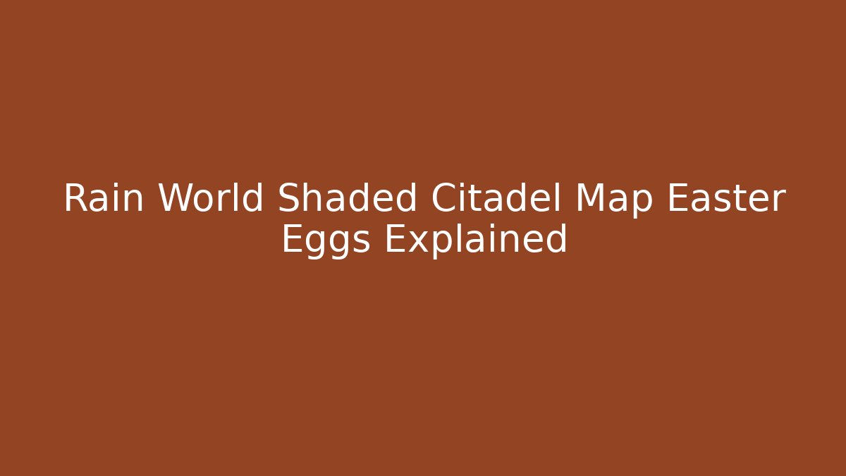 Rain World Shaded Citadel Map Easter Eggs Explained - Critter Realm