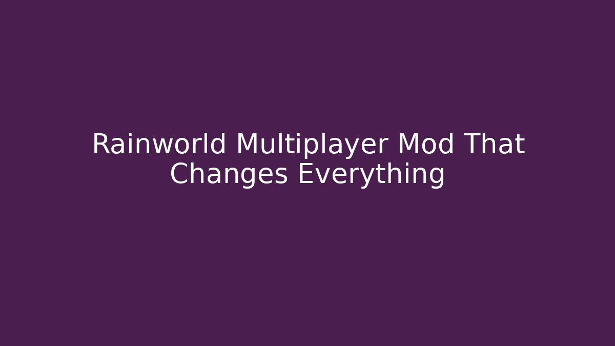 Rainworld Multiplayer Mod That Changes Everything - Critter Realm
