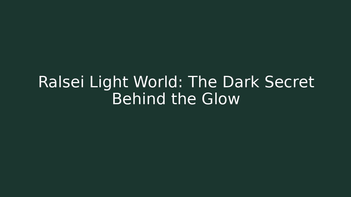 Ralsei Light World: The Dark Secret Behind the Glow