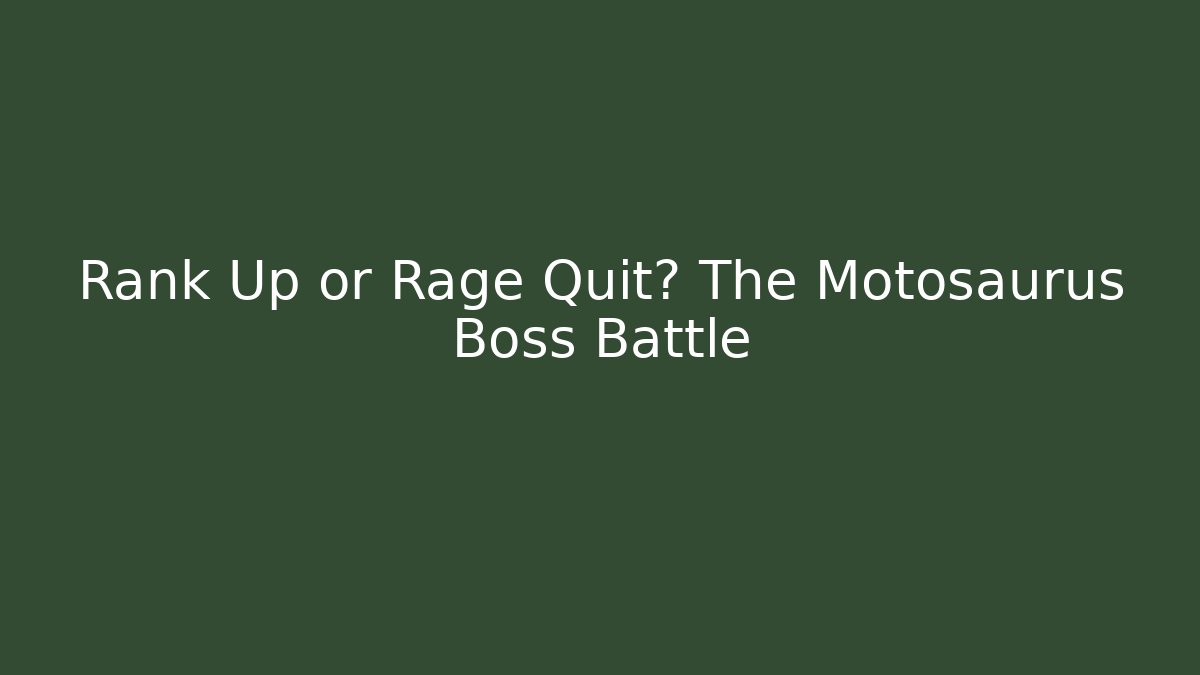 Rank Up or Rage Quit? The Motosaurus Boss Battle - Critter Realm