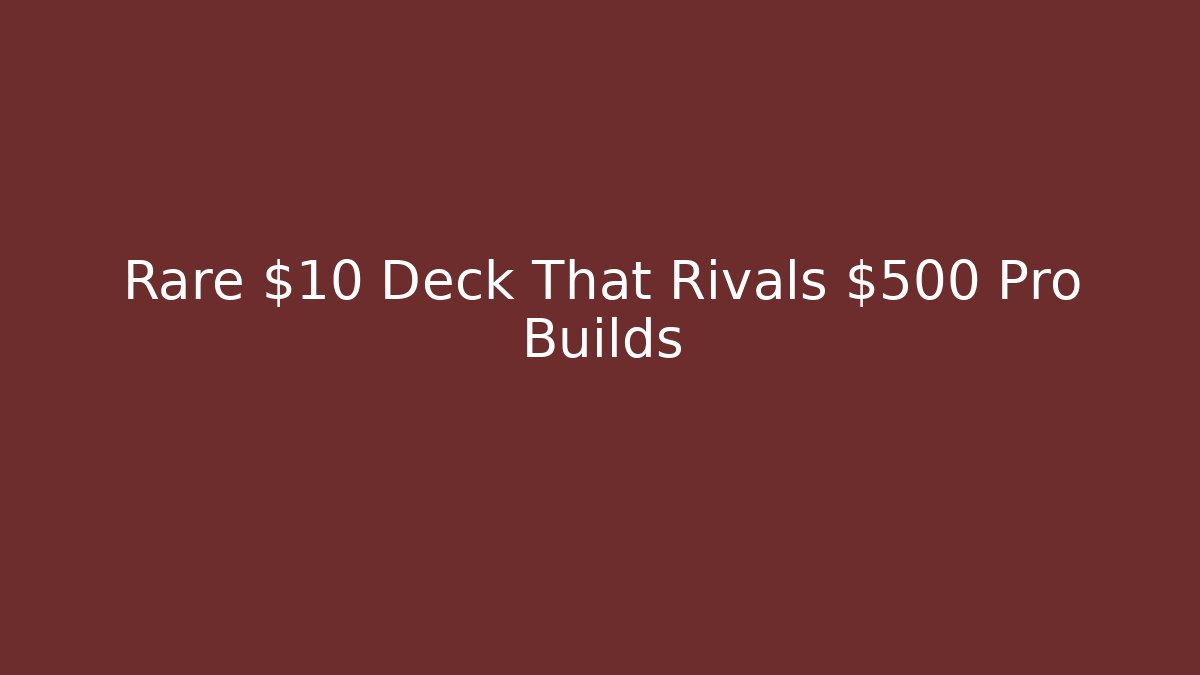 Rare $10 Deck That Rivals $500 Pro Builds