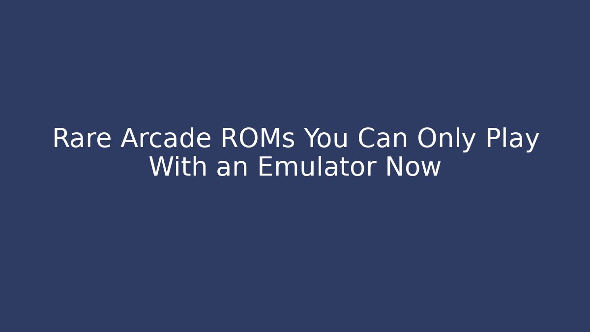 Rare Arcade ROMs You Can Only Play With an Emulator Now