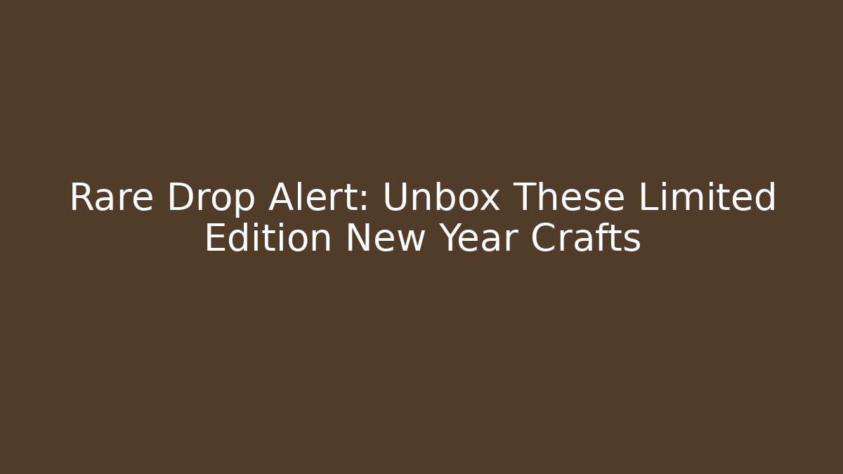 Rare Drop Alert: Unbox These Limited Edition New Year Crafts