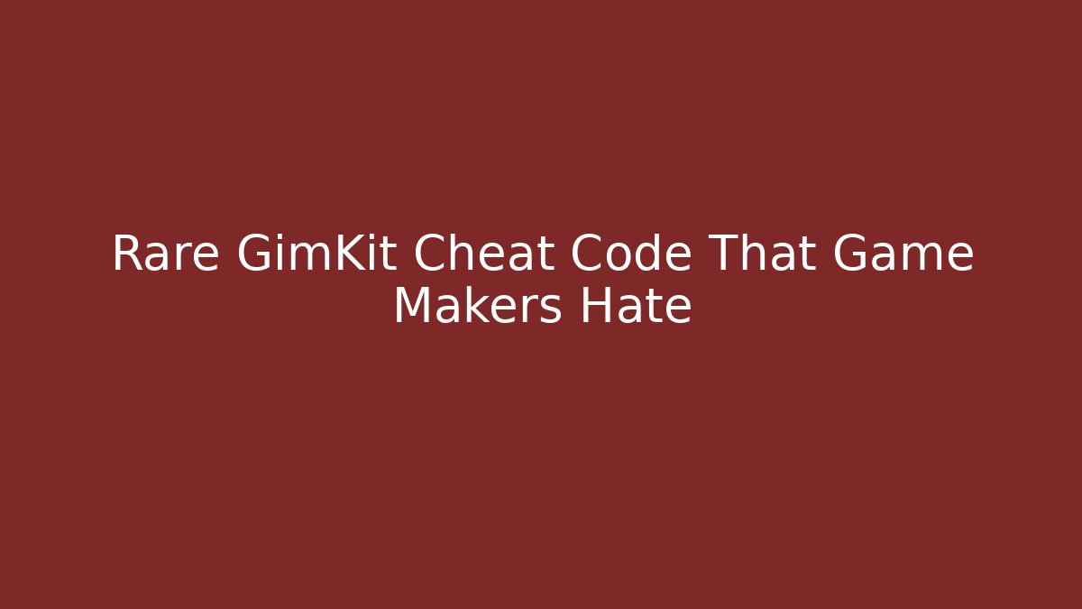 Rare GimKit Cheat Code That Game Makers Hate