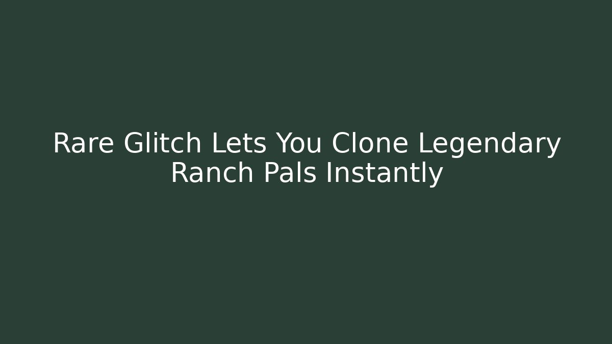 Rare Glitch Lets You Clone Legendary Ranch Pals Instantly