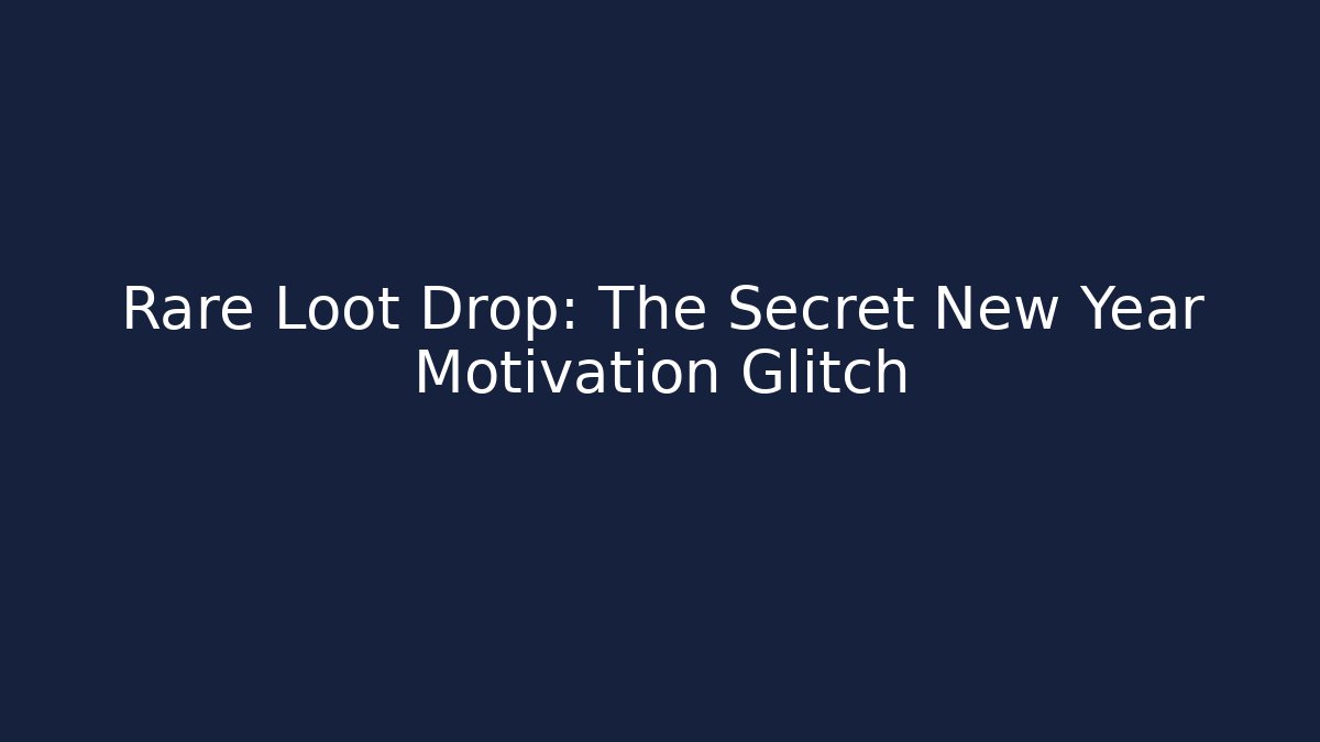Rare Loot Drop: The Secret New Year Motivation Glitch - Critter Realm