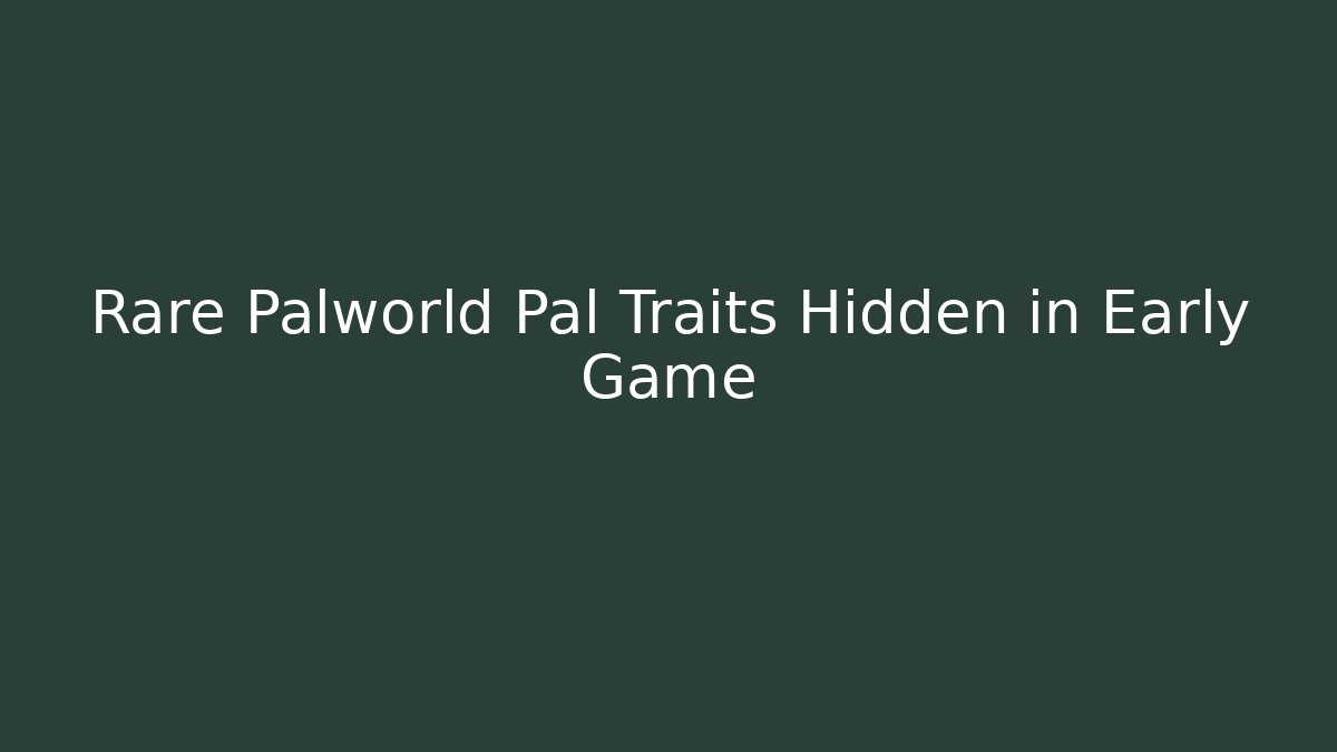 Rare Palworld Pal Traits Hidden in Early Game