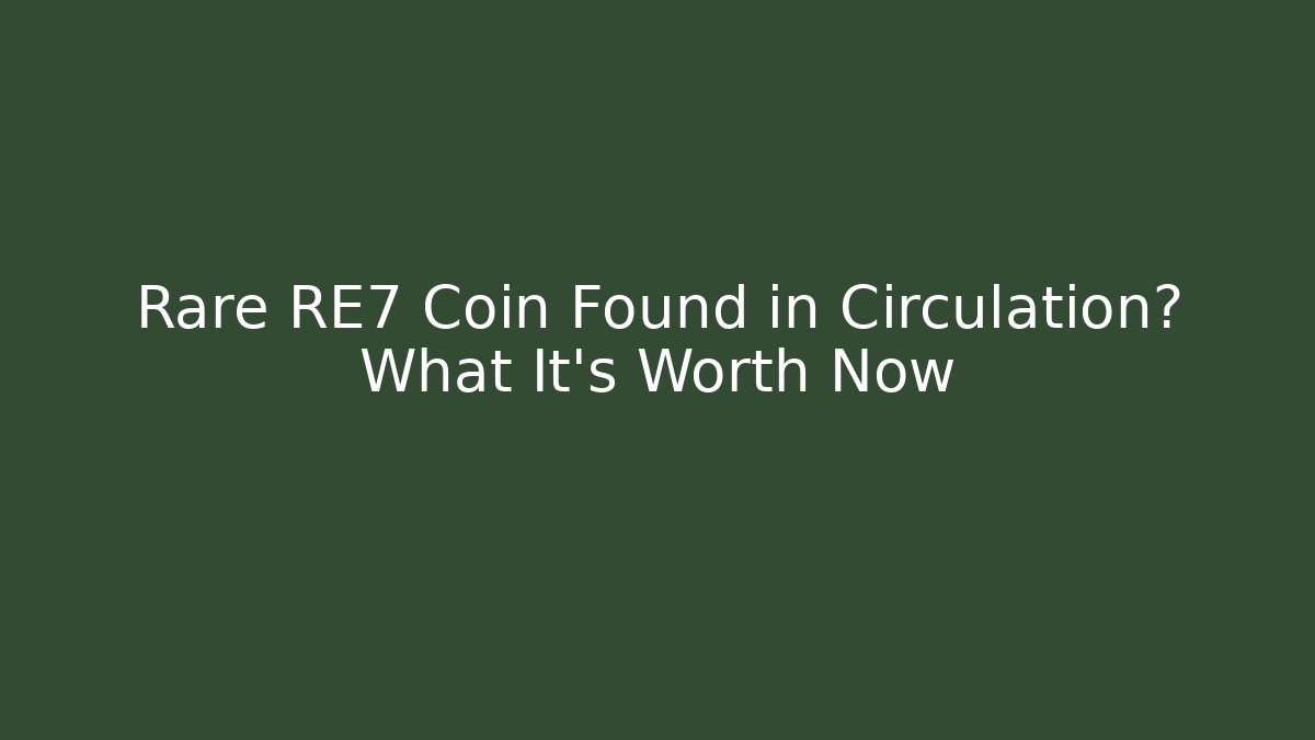 Rare RE7 Coin Found in Circulation? What It's Worth Now