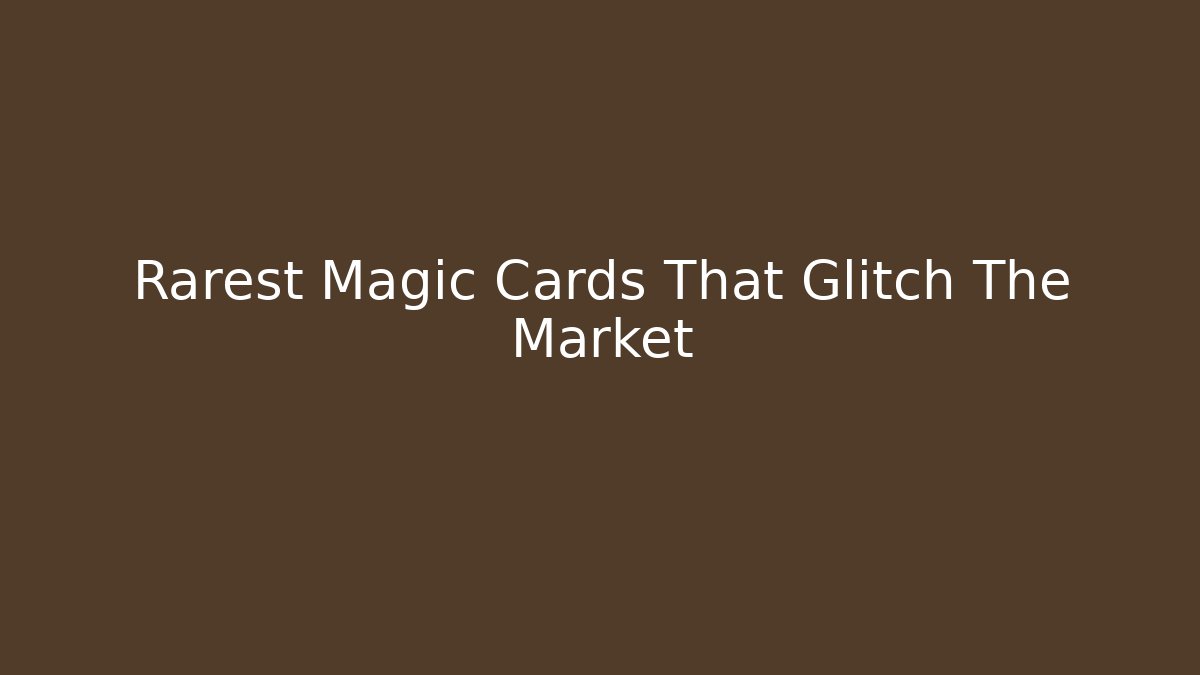 Rarest Magic Cards That Glitch The Market