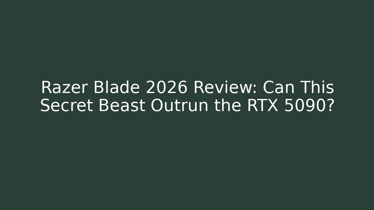 Razer Blade 2026 Review: Can This Secret Beast Outrun the RTX 5090? - Critter Realm