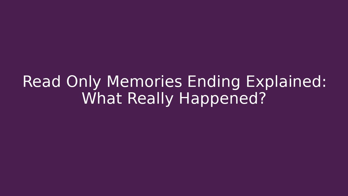 Read Only Memories Ending Explained: What Really Happened?