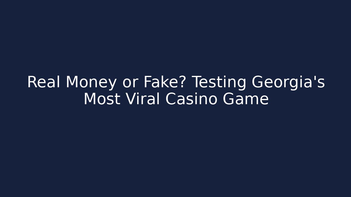 Real Money or Fake? Testing Georgia's Most Viral Casino Game