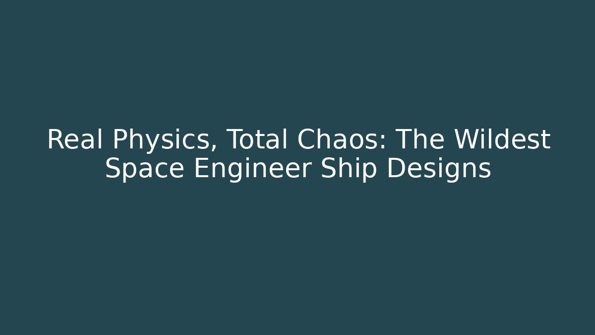Real Physics, Total Chaos: The Wildest Space Engineer Ship Designs