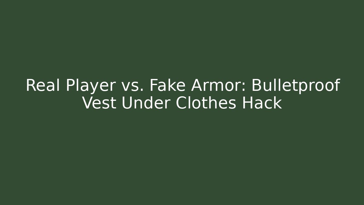 Real Player vs. Fake Armor: Bulletproof Vest Under Clothes Hack