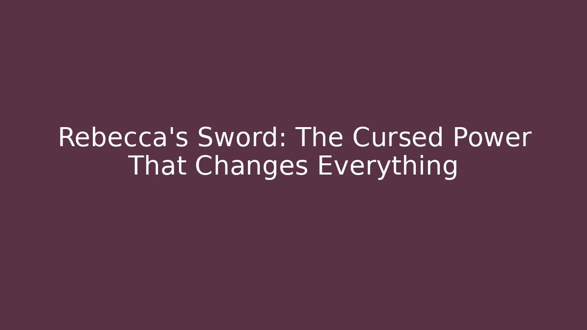 Rebecca's Sword: The Cursed Power That Changes Everything