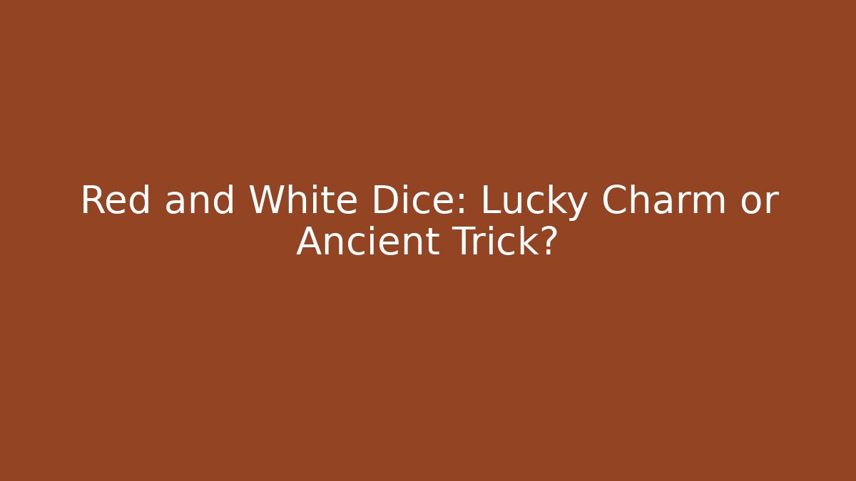 Red and White Dice: Lucky Charm or Ancient Trick?