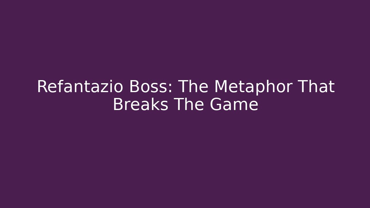 Refantazio Boss: The Metaphor That Breaks The Game