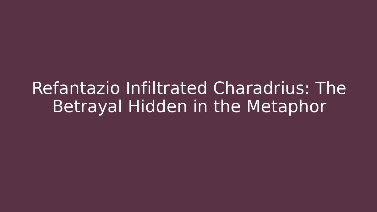 Refantazio Infiltrated Charadrius: The Betrayal Hidden in the Metaphor - Critter Realm