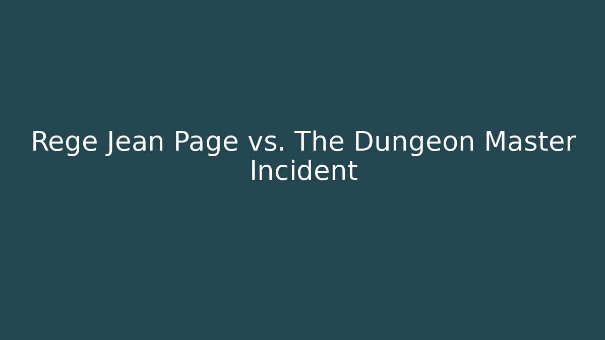 Regé Jean Page vs. The Dungeon Master Incident