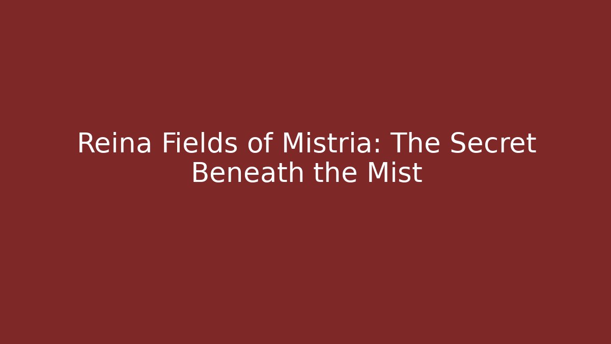 Reina Fields of Mistria: The Secret Beneath the Mist