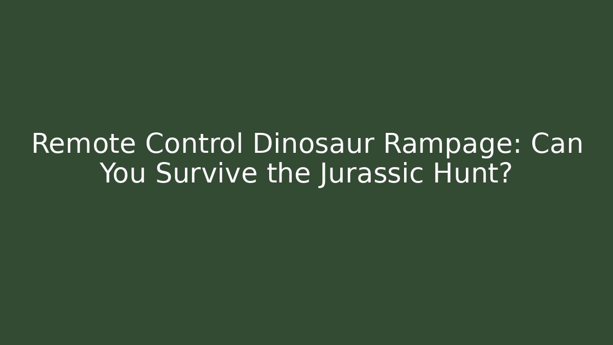 Remote Control Dinosaur Rampage: Can You Survive the Jurassic Hunt? - Critter Realm
