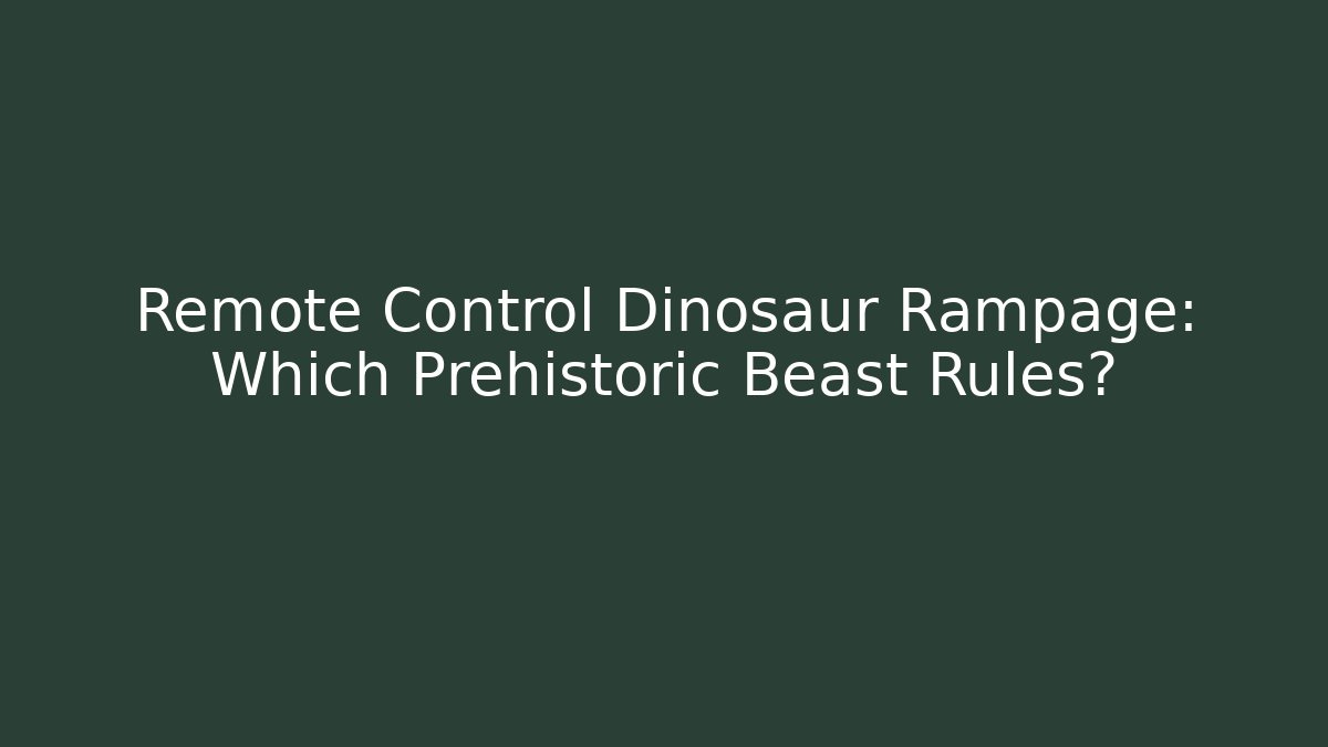 Remote Control Dinosaur Rampage: Which Prehistoric Beast Rules? - Critter Realm