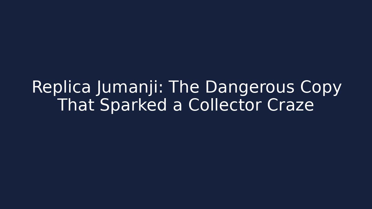 Replica Jumanji: The Dangerous Copy That Sparked a Collector Craze