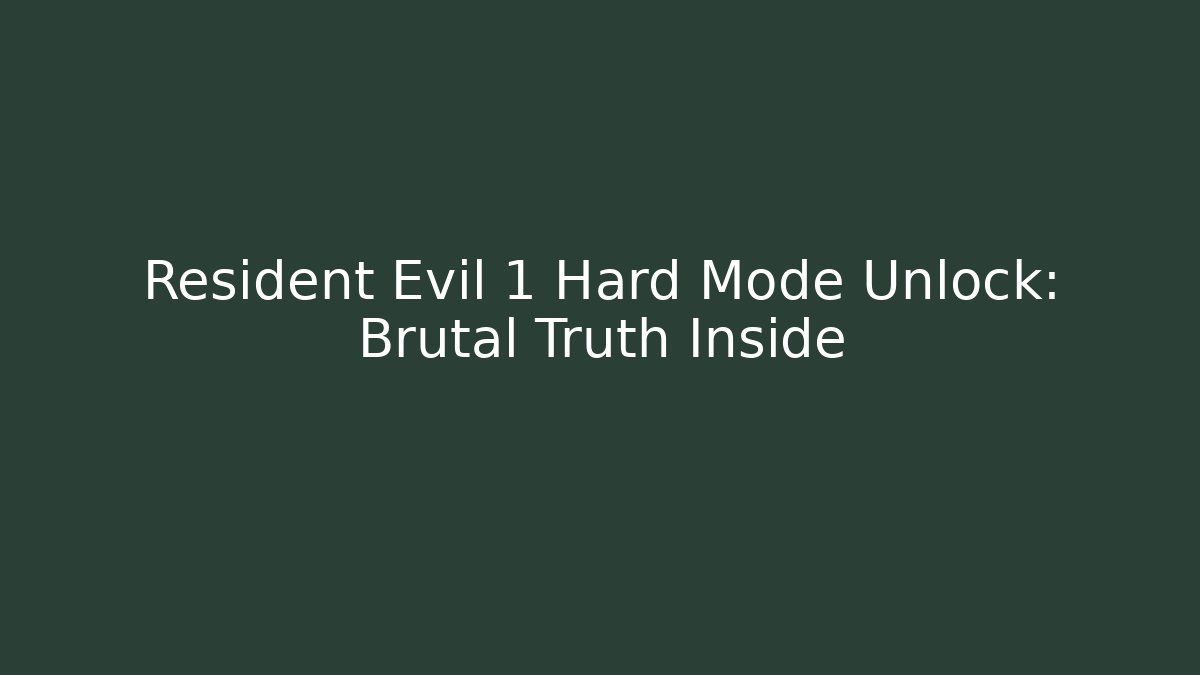 Resident Evil 1 Hard Mode Unlock: Brutal Truth Inside