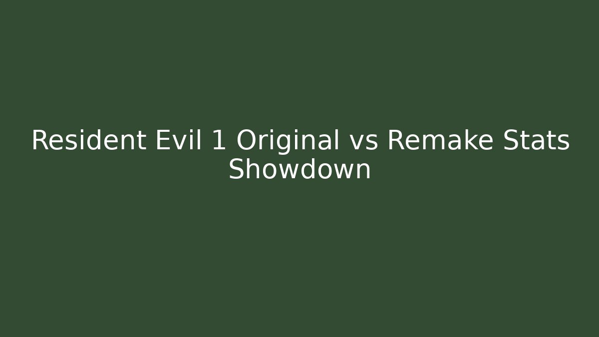 Resident Evil 1 Original vs Remake Stats Showdown