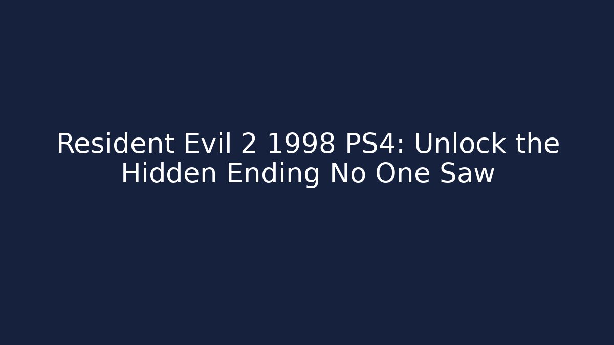 Resident Evil 2 1998 PS4: Unlock the Hidden Ending No One Saw