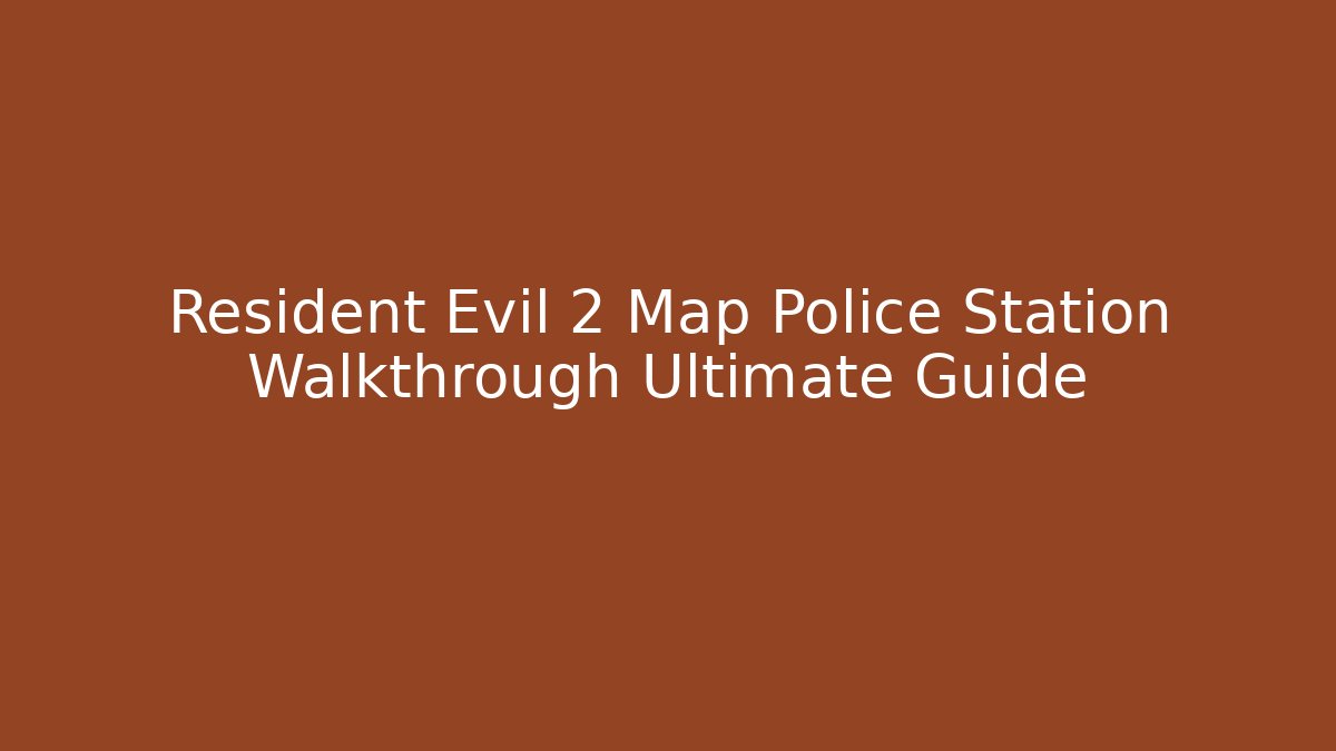 Resident Evil 2 Map Police Station Walkthrough Ultimate Guide