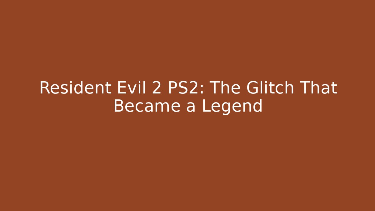 Resident Evil 2 PS2: The Glitch That Became a Legend