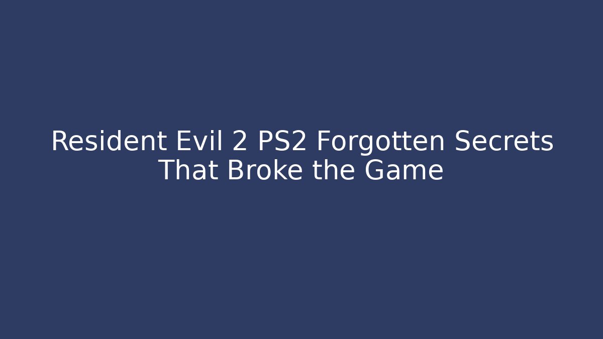 Resident Evil 2 PS2 Forgotten Secrets That Broke the Game